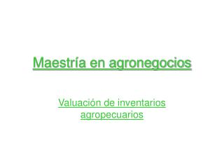 Maestría en agronegocios