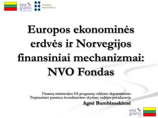 Europos ekonominės erdvės ir Norvegijos finansiniai mechanizmai: NVO Fondas