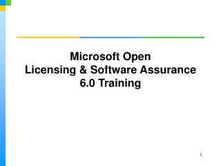 Microsoft Open Licensing & Software Assurance 6.0 Training