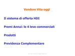 Il sistema di offerta HDI Premi Annui: le 4 leve commerciali Prodotti Previdenza Complementare