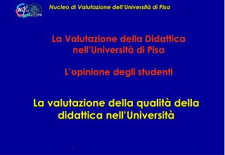 La valutazione della qualità della didattica nell’Università