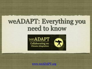weADAPT: Everything you need to know