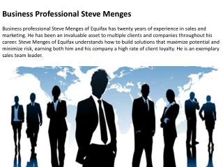 Business Professional Steve Menges