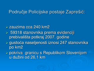 Područje Policijske postaje Zaprešić: