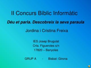 II Concurs Bíblic Informàtic
