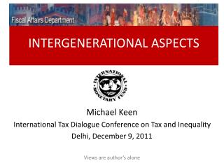 INTERGENERATIONAL ASPECTS