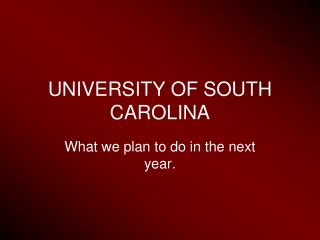 UNIVERSITY OF SOUTH CAROLINA