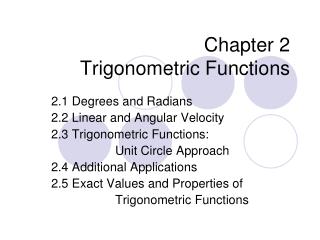 Chapter 2 Trigonometric Functions