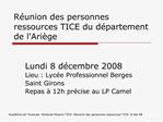 R union des personnes ressources TICE du d partement de lAri ge