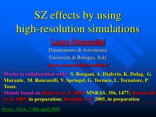 SZ effects by using high-resolution simulations