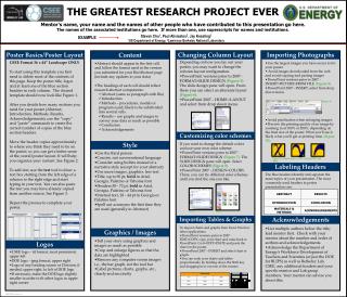 THE GREATEST RESEARCH PROJECT EVER