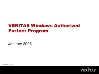 VERITAS Windows Authorized Partner Program