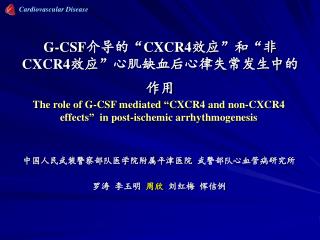 G-CSF 介导的“ CXCR4 效应”和“非 CXCR4 效应”心肌缺血后心律失常发生中的作用