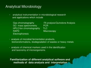 Analytical Microbiology