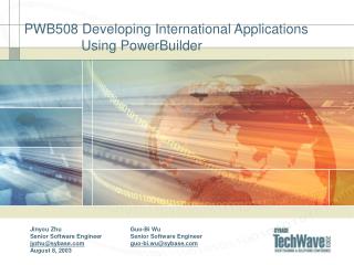 PWB508 Developing International Applications Using PowerBuilder