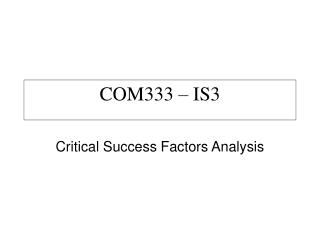 COM333 – IS3