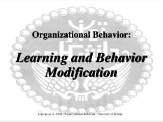 Organizational Behavior: Learning and Behavior Modification