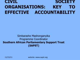 PAC RELATIONSHIP WITH THE CIVIL SOCIETY ORGANISATIONS: KEY TO EFFECTIVE ACCOUNTABILITY