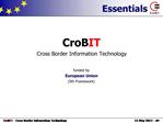 CroBIT Cross Border Information Technology funded by European Union 5th Framework