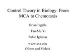 Control Theory in Biology: From MCA to Chemotaxis