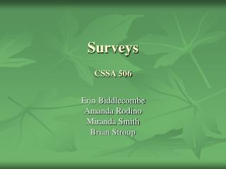 Surveys CSSA 506