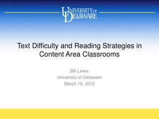 Text Difficulty and Reading Strategies in Content Area Classrooms