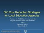 500 Cost Reduction Strategies for Local Education Agencies