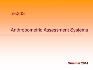 Anthropometric Assessment Systems