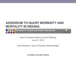 Addendum to Injury Morbidity and Mortality in Indiana