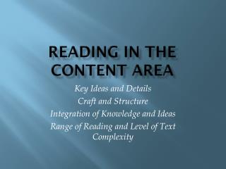 Reading in the Content Area