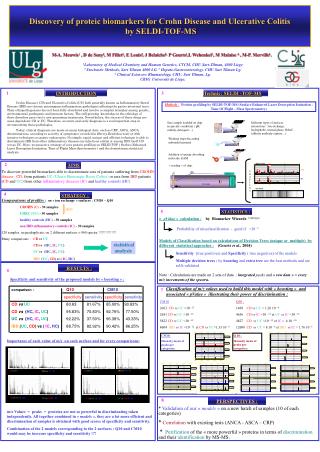 Discovery of proteic biomar k ers for C rohn Disease and U lcerative Colitis by SELDI-TOF-MS