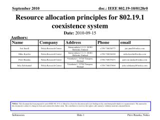 Resource allocation principles for 802.19.1 coexistence system