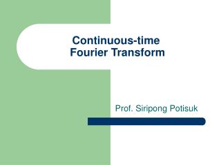 Continuous-time Fourier Transform