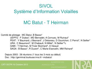SIVOL Système d’Information Volailles MC Batut - T Heirman