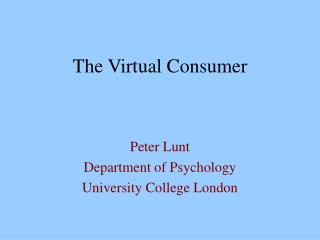 The Virtual Consumer