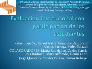 Evaluación institucional con participación de los estudiantes