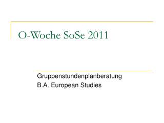 O-Woche SoSe 2011