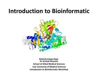 Introduction to Bioinformatic