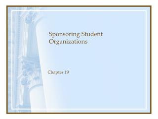 Sponsoring Student Organizations