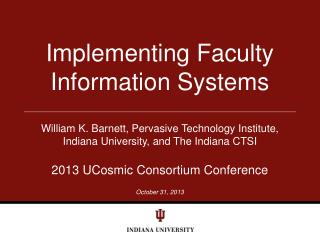 Implementing Faculty Information Systems