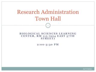 Research Administration Town Hall