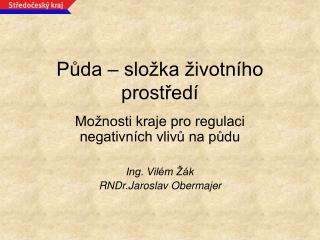 Půda – složka životního prostředí