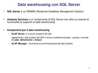 Data warehousing con SQL Server