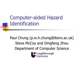 Computer-aided Hazard Identification