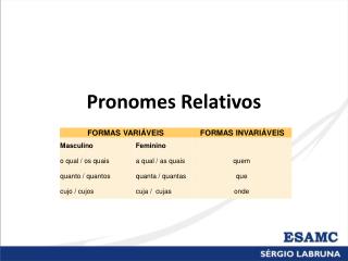 Pronomes Relativos