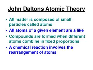 John Daltons Atomic Theory