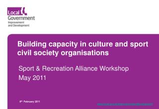 Building capacity in culture and sport civil society organisations