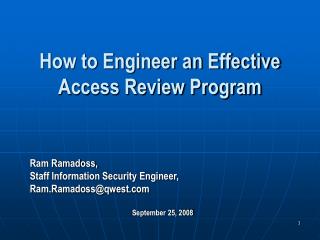 How to Engineer an Effective Access Review Program