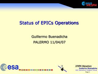 Status of EPICs Operations