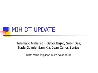 MIH DT UPDATE